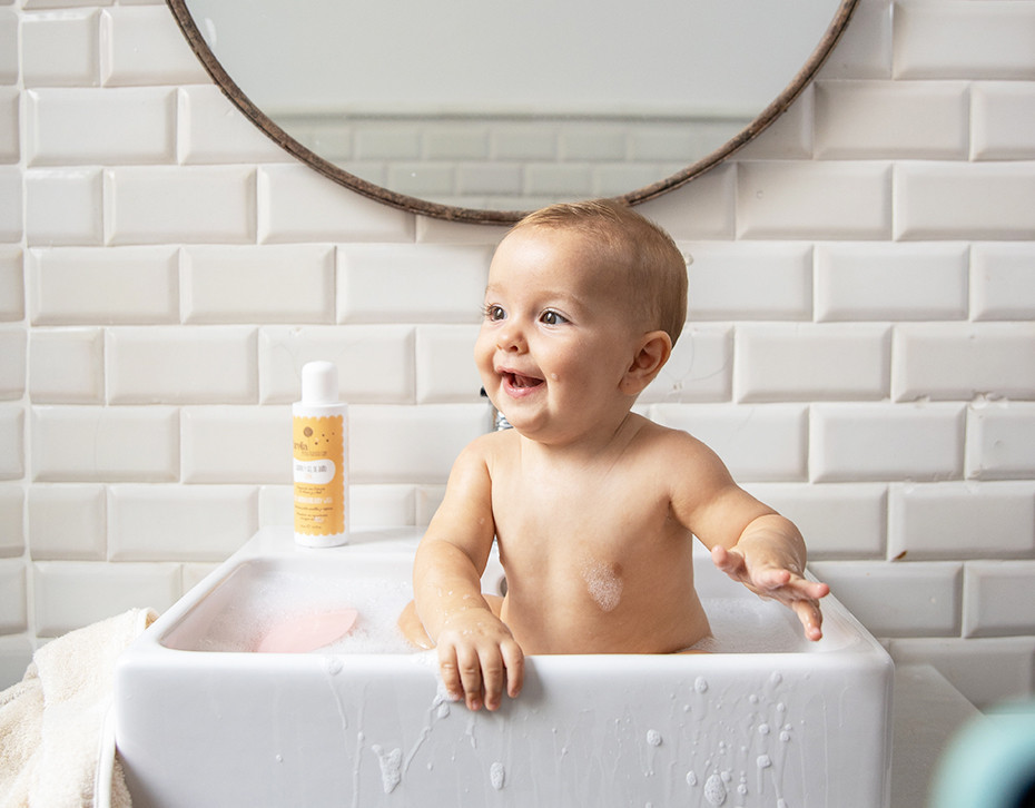 Gel de Baño Suave sin jabón, para cabello y cuerpo para bebés