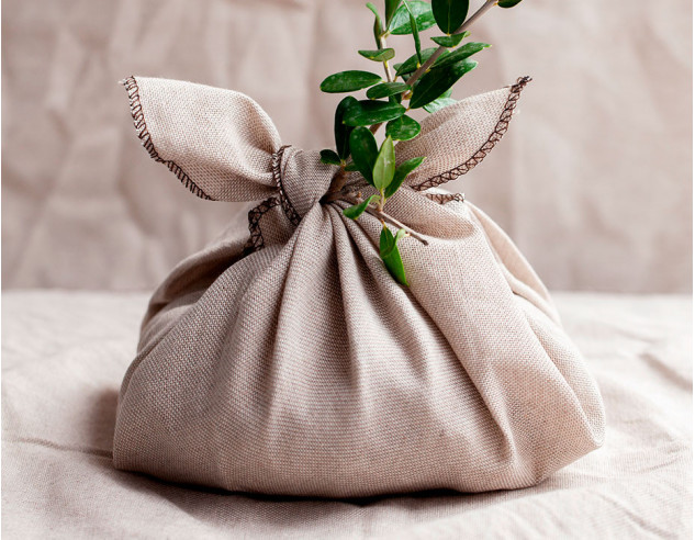 Jabonera cerámica artesanal Furoshiki de algodón Jabonera cerámica artesanal Furoshiki de algodón